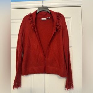 Vintage Kim Rogers Red Fringed Women's Sweater